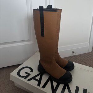 Ganni - Rubber knee-high boots